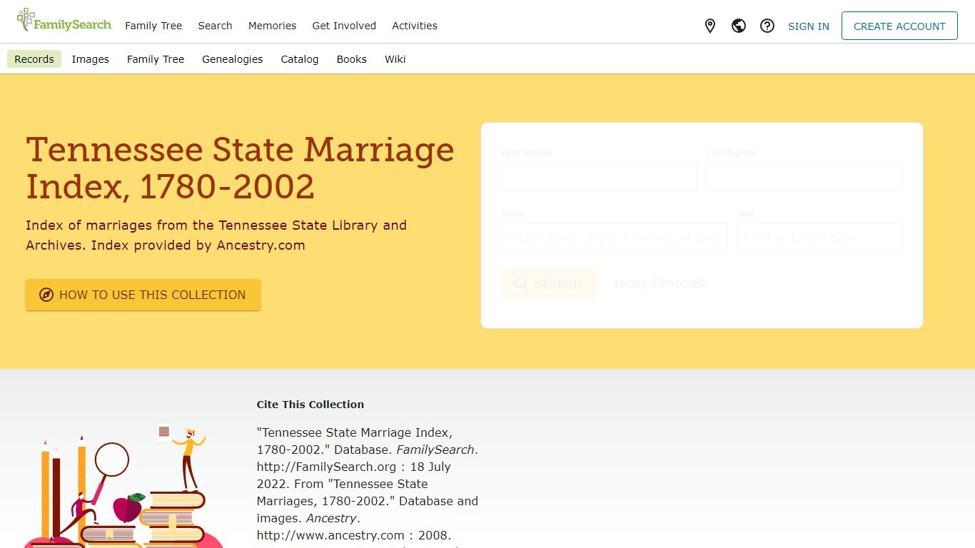 Tennessee State Marriage Index, 1780-2002 • FamilySearch
